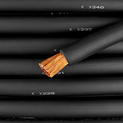 4/0 Gauge – Black – Brand 100% Copper Premium Industrial Grade Extra 20 Feet