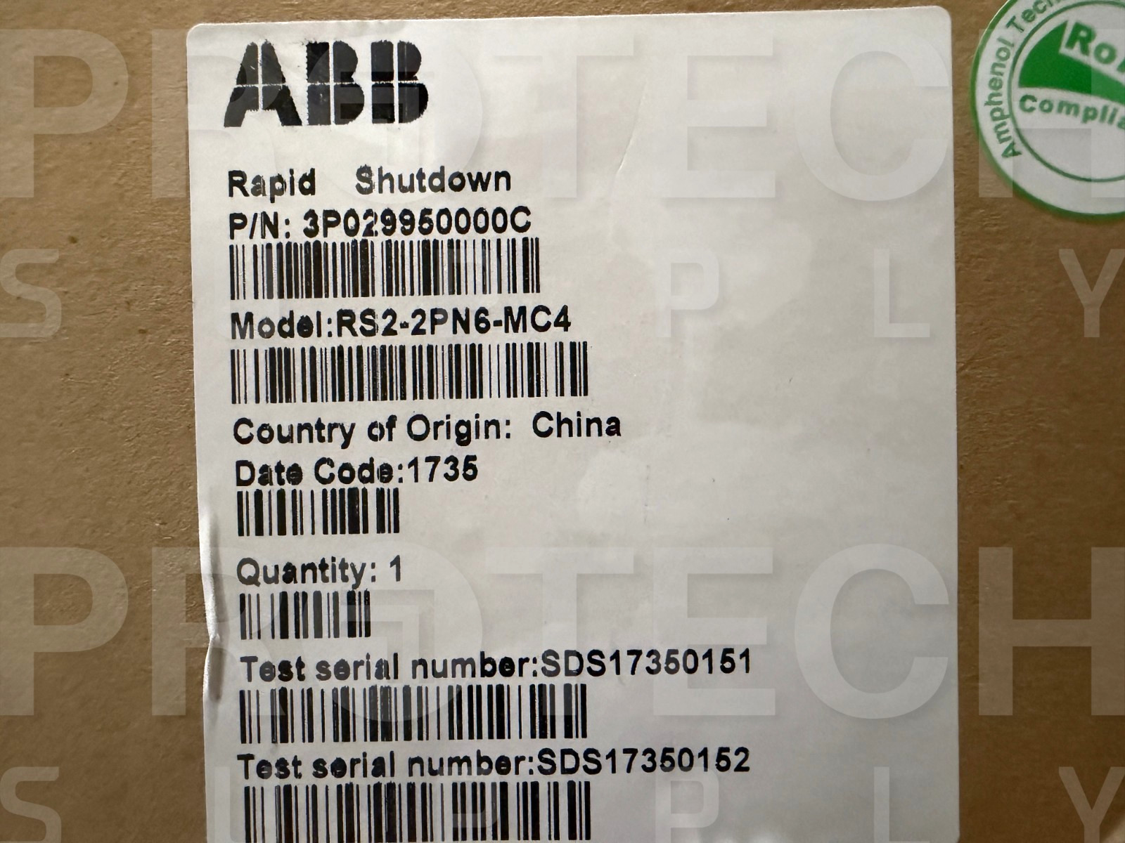 NEW ABB Solar Rapid Shutdown Device (RSD) RS2-2PN6-MC4 with WARRANTY
