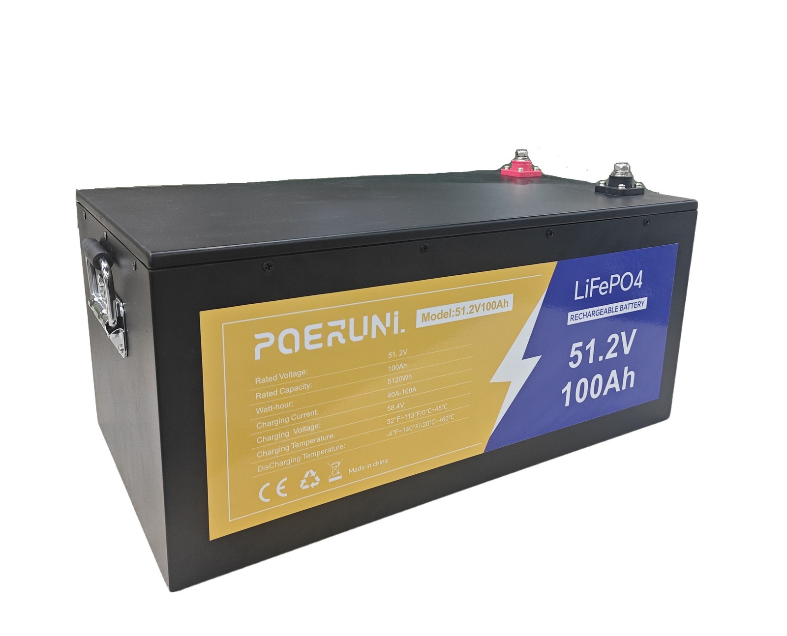 NEW 48V 100Ah LiFePO4 Lithium Battery 5120Wh W/ 58.4V 20A Charger For Golf Cart