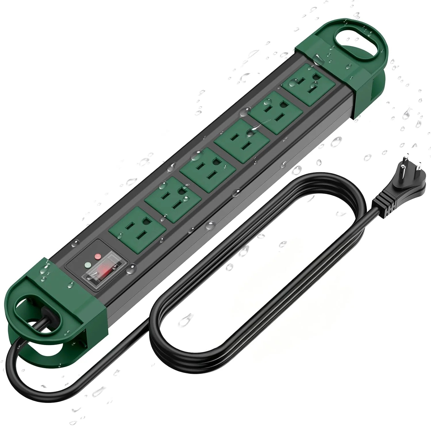 HHSOET Outdoor Power Strip Weatherproof, Waterproof Surge Protector 2700J with 6