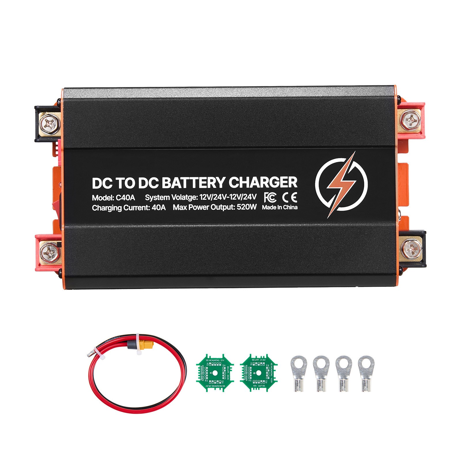 Uimoso 40A DC to DC Charger for LiFePO4 and Lead-Acid Batteries, 520W