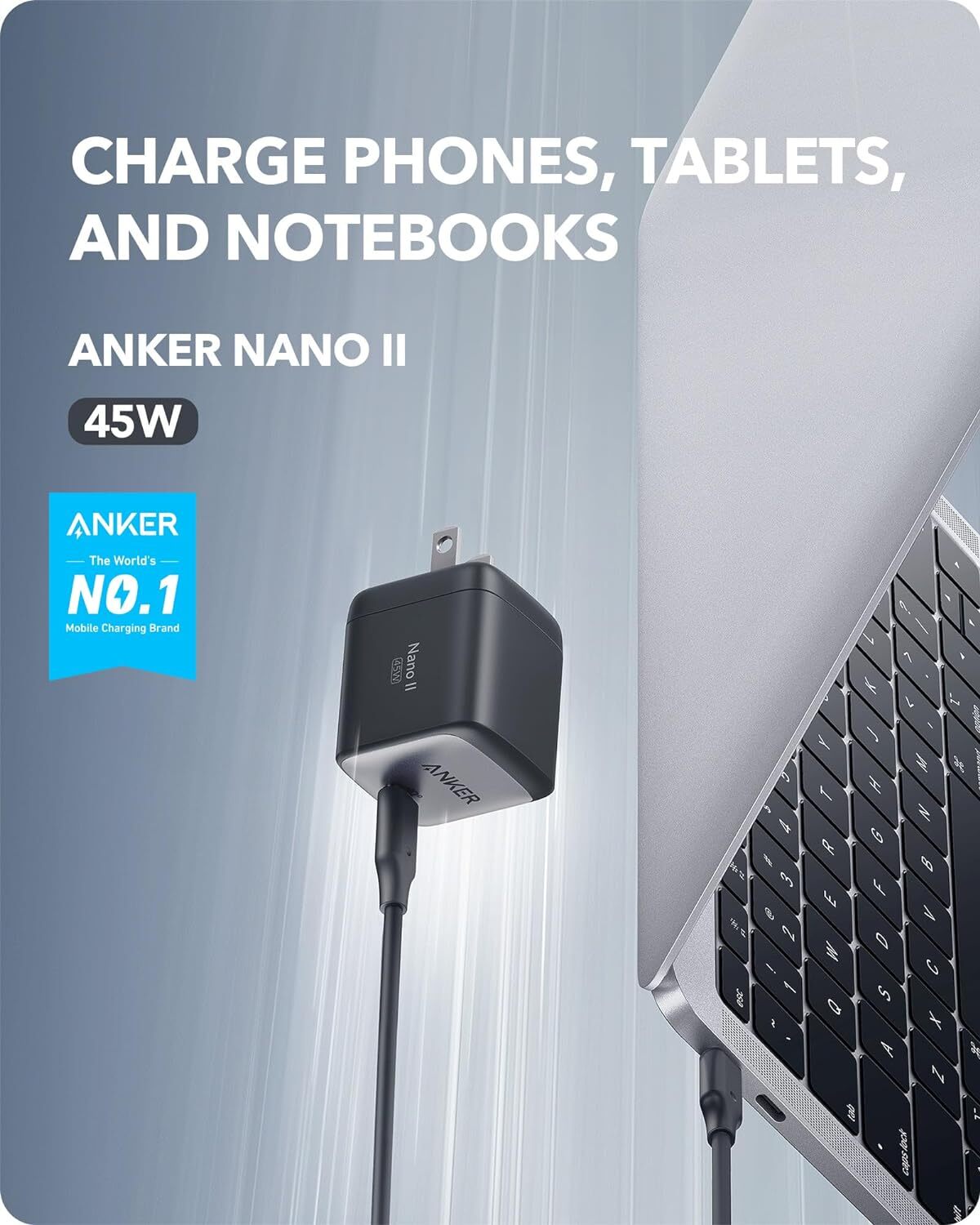 Anker USB-C Charger (Nano II 45W) GaN II PPS Fast Compact Foldable Charger