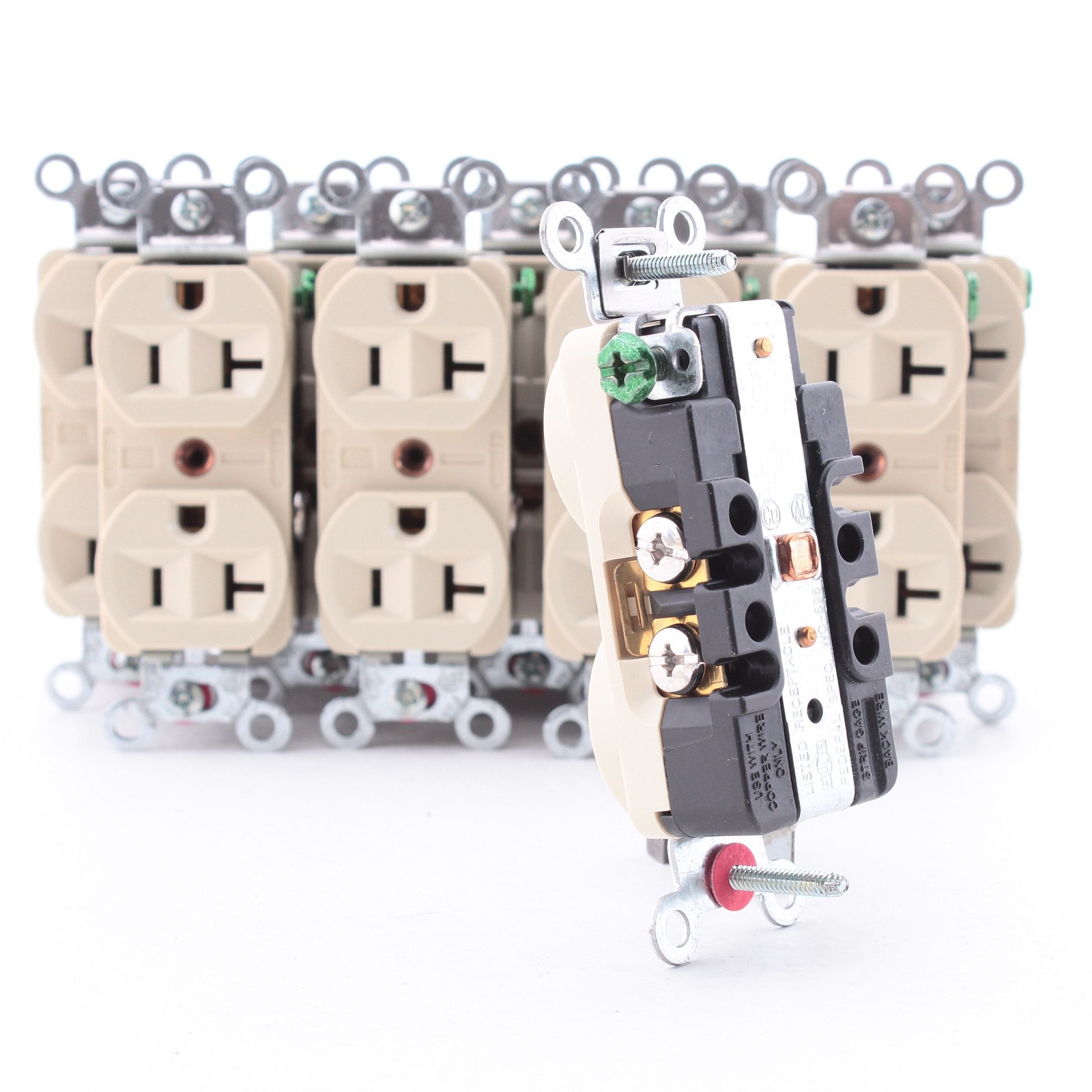Hubbell 5362I Ivory 20A Duplex Outlet Receptacles 125V 5-20R Industrial 10pcs