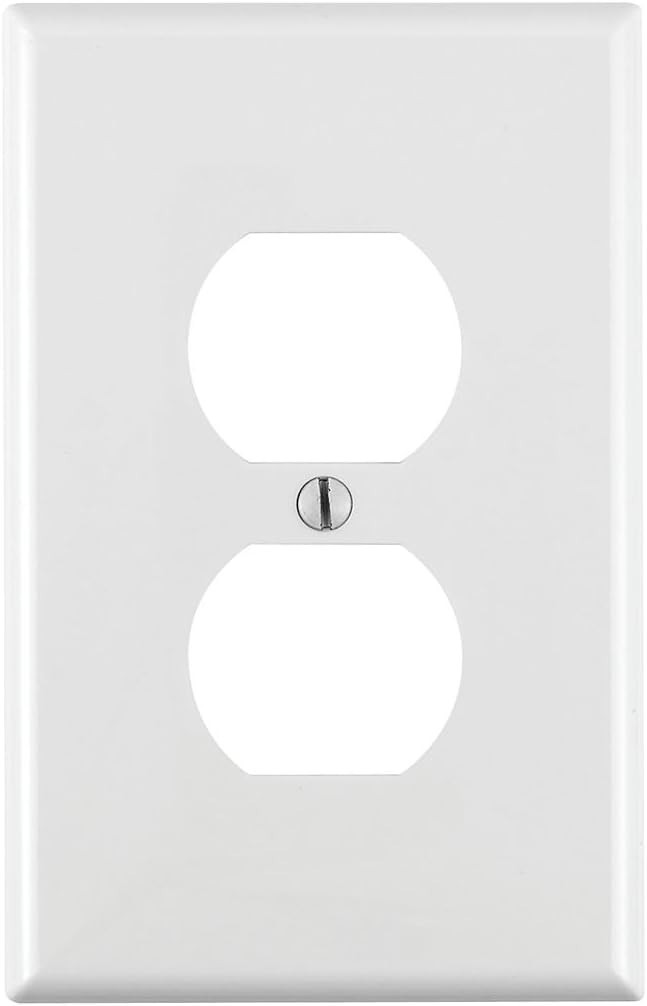 Chic White Nylon Wallplate – 1-Gang 1-Duplex with Dust-Resistant Surface