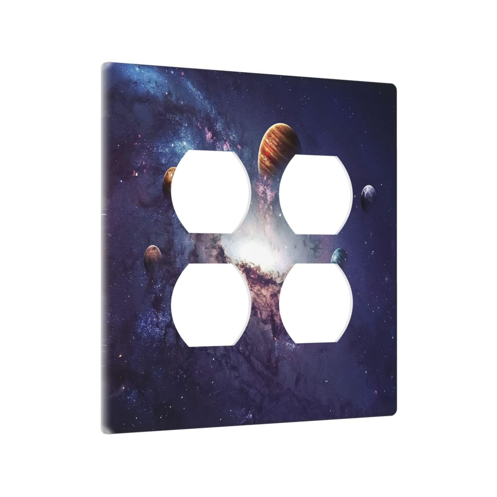 Decorative Light Switch Cover Plate Universe Outer space Cosmos Planet 2 Gang…