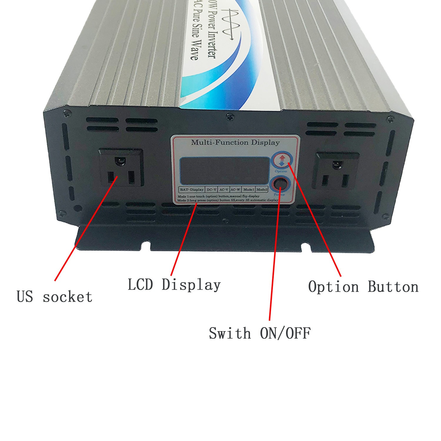 3500W Pure Sine Wave Power Inverter 24V DC to 120V AC for RV Camping Home Solar