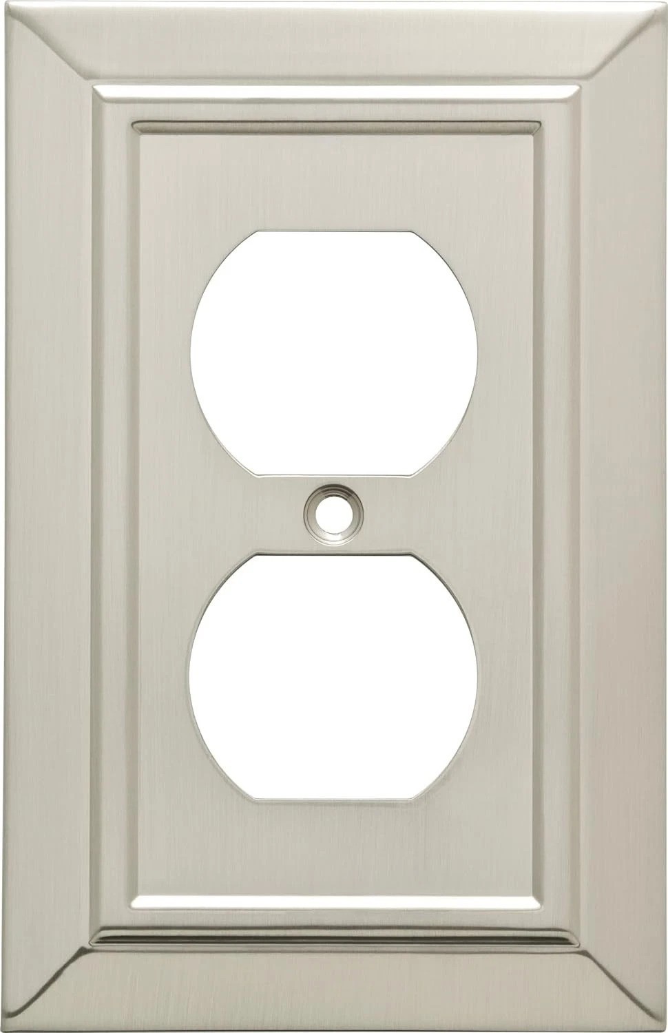 1-Pack Brushed Nickel Wall Plate: Stylish Protection for Single Outlets