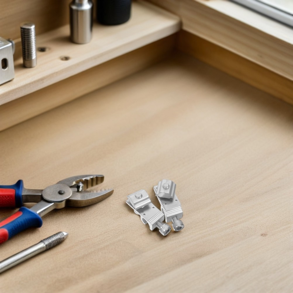10Pcs Silver Aluminium Alloy Solar Cable Ground Terminal Connectors for Home