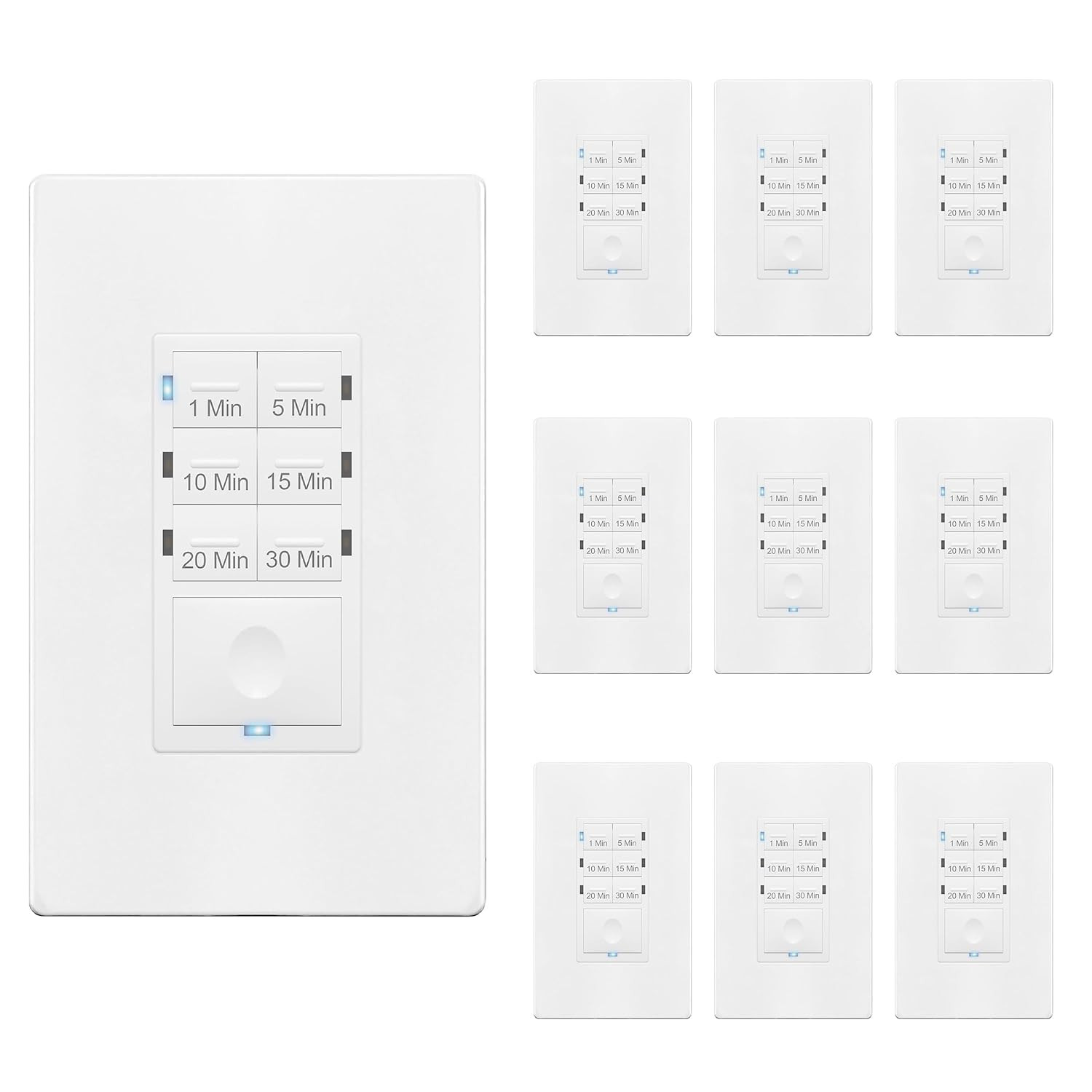 Countdown Timer Switch for Bathroom Fans and Household Lights, 1-5-10-15-20-30 M