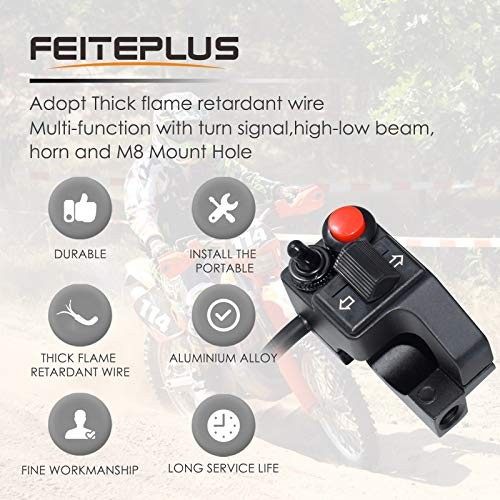Aluminum Alloy Left Motorcycle 7/8″ Handlebar Mount Switch Horn Beam Winker