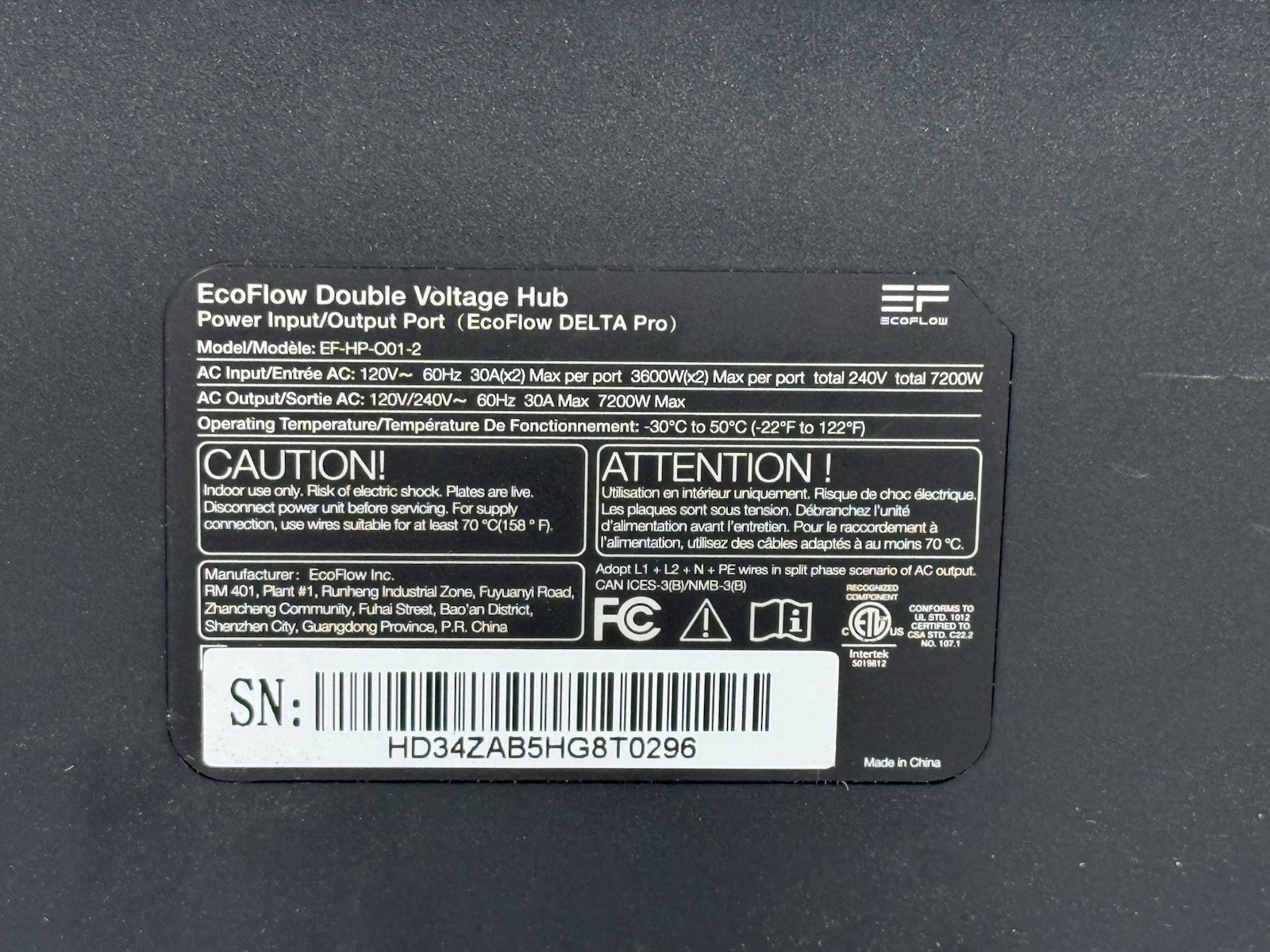 EcoFlow Double Voltage Hub Power Input/Output for DELTA Pro – EF-HP-O01-2