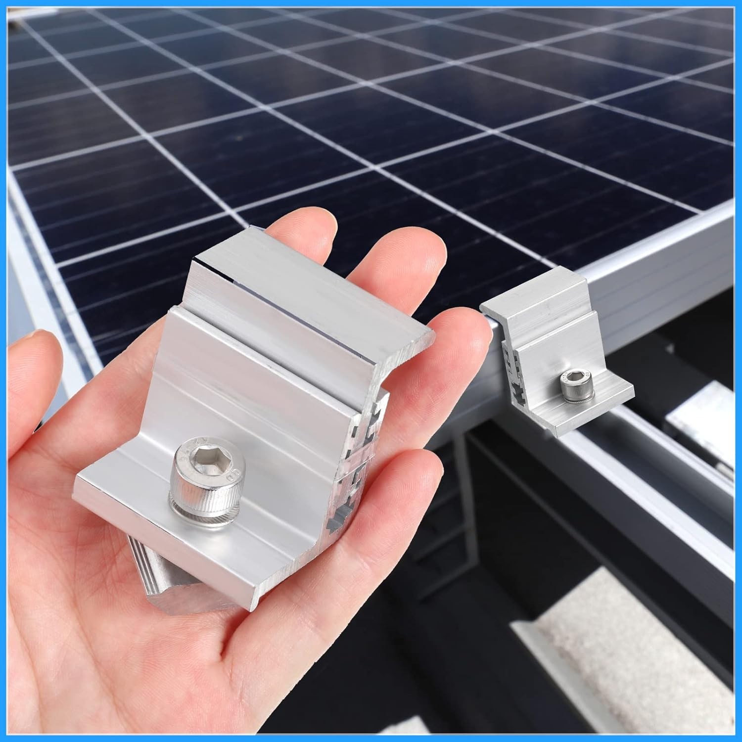 Corrosion-Resistant Aluminum Solar Panel Clamps – 20 Pack for Secure Mounting