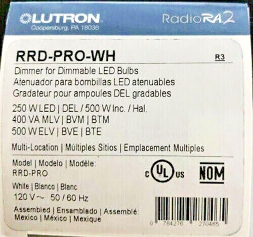 Lutron RRD-PRO-WH Radio Ra2 RadioRA RA Dimmer PRICE Ea NEW in BOX SHIPS SAME DAY