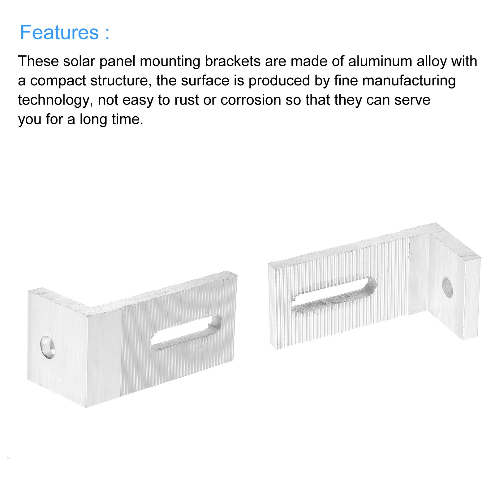 Solar Panel Mount Brackets Aluminum Alloy 8mm Diameter Pack of 4