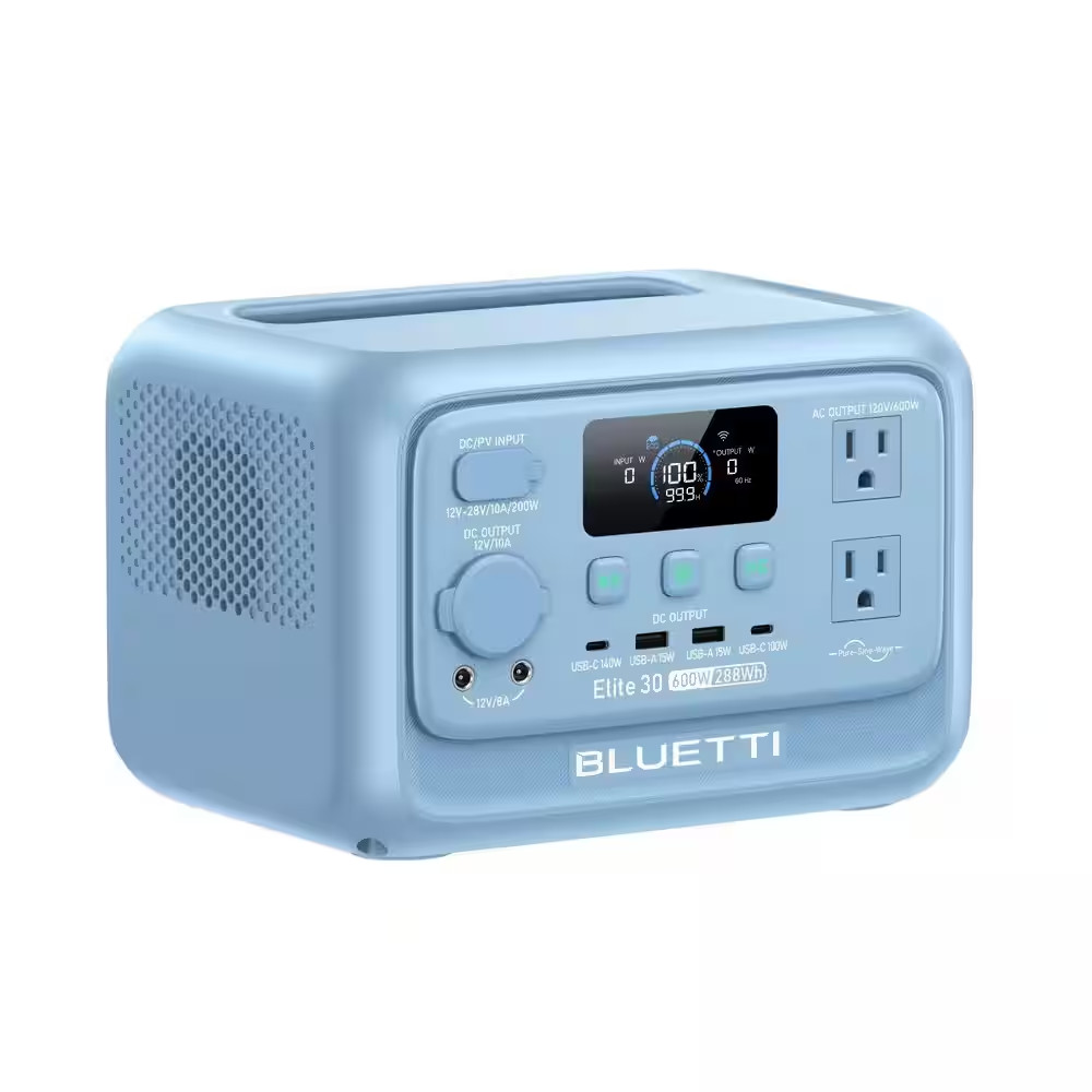 600W Continuous/1500W Peak Output 288Wh Portable Power Station, Push Button Star
