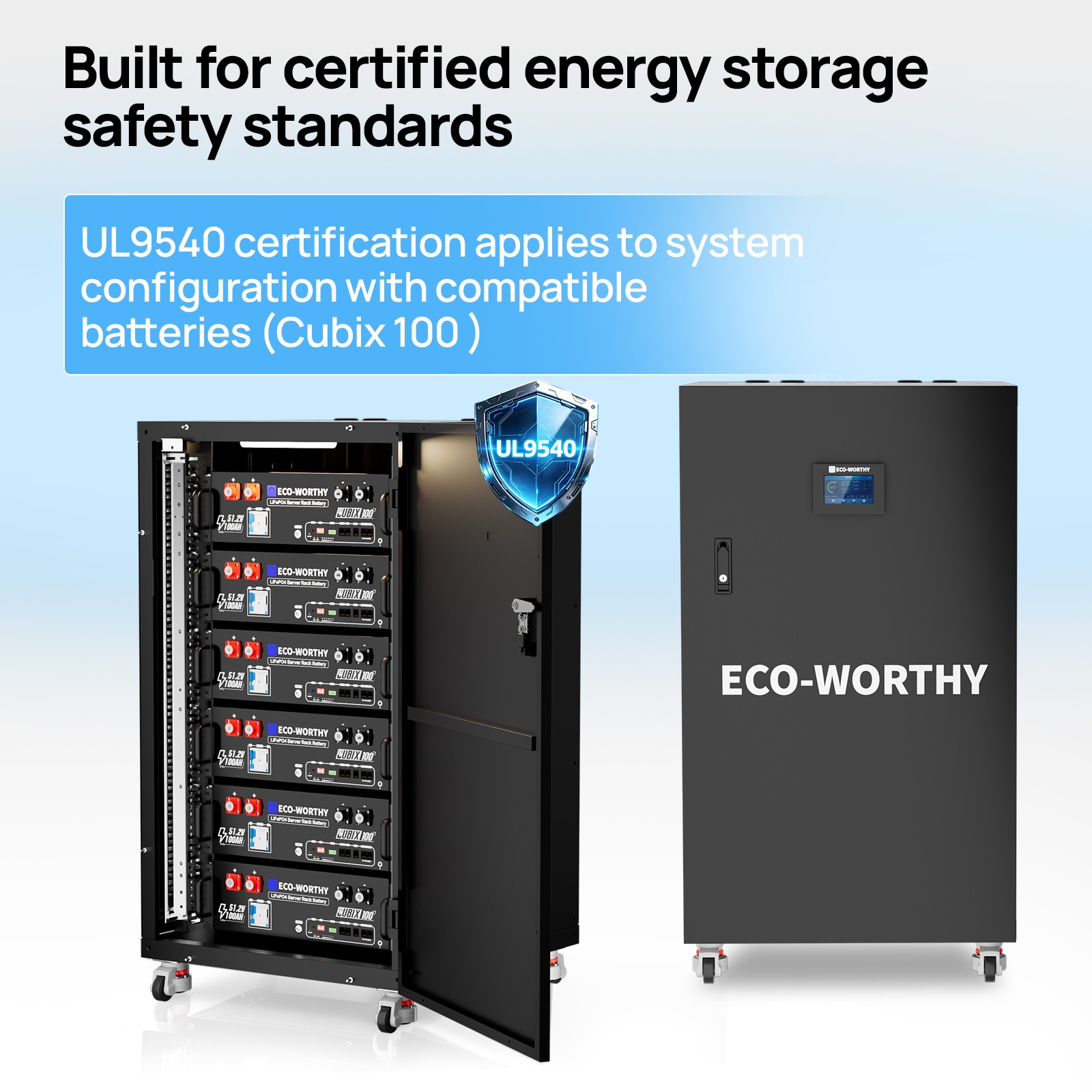 ECO-WORTHY RACK6 V3 Enclosed Server Rack Battery Cabinet with 600A Busbar