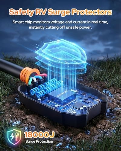 GEARGO 𝟐𝟎𝟐𝟔 𝐍𝐄𝐖 50 Amp Surge Protector for RV, 18000 Joules Circuit An…