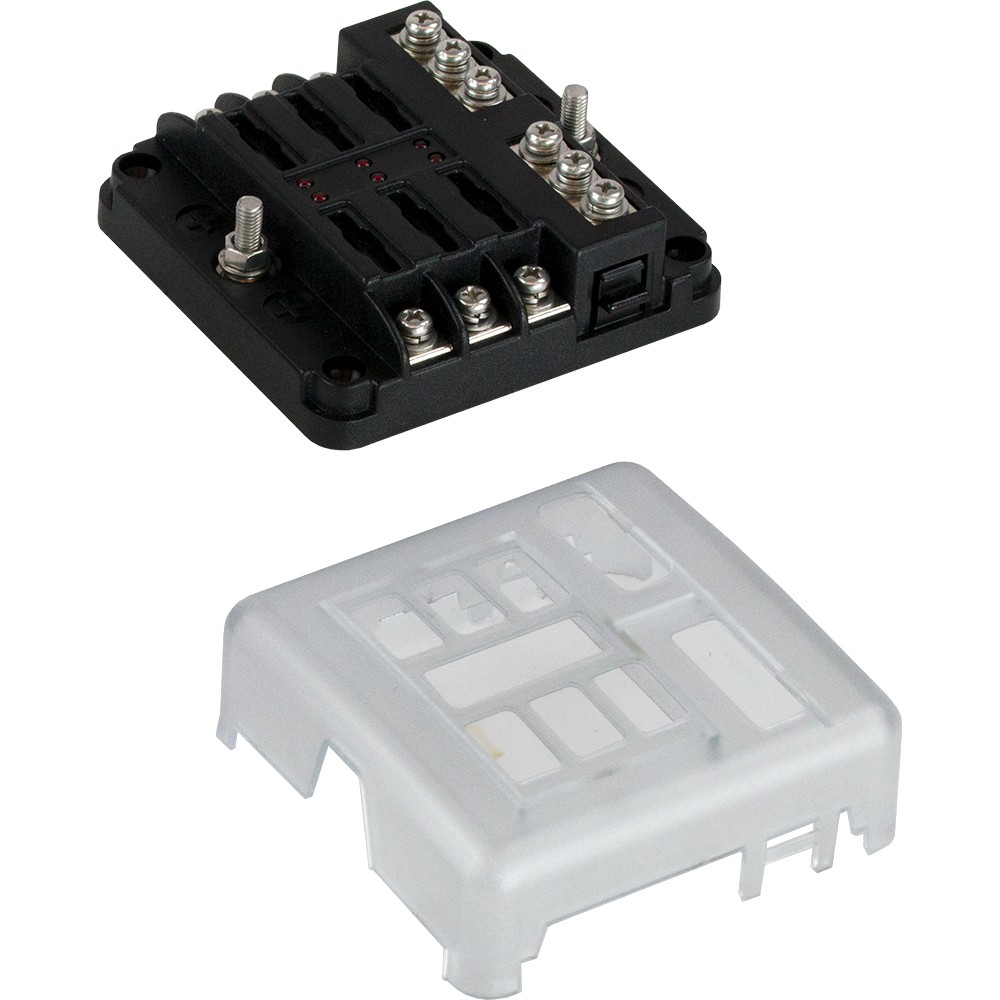 Sea-Dog Blade Style LED Indicator Fuse Block w/Negative Bus Bar – 6 Circuit 4…