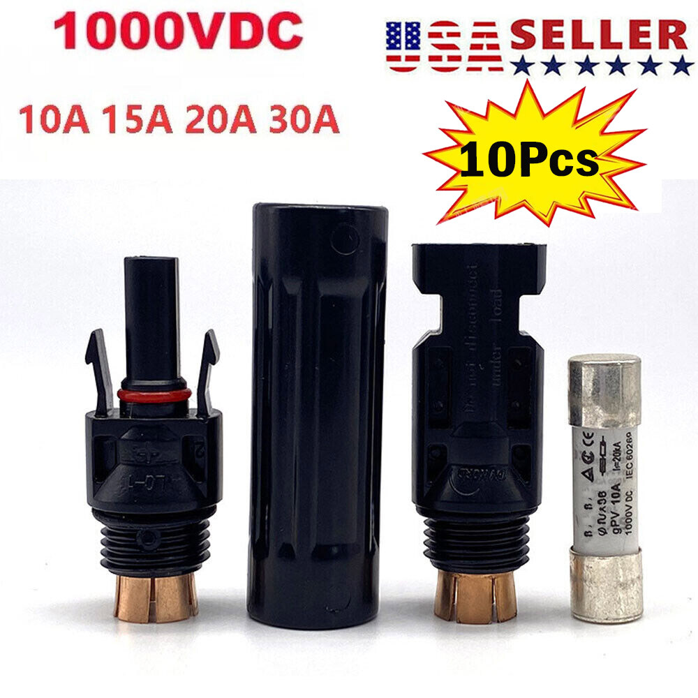 10-Pack 10A 15A 20A 30A in-line Fuse Holder Solar Panel Cable PV Connector NEW