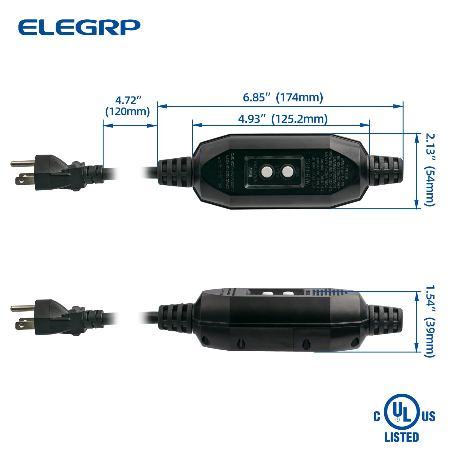 G1215CM Auto-Monitoring GFCI Plug Inline Assembly, G20CMR Manual Reset 15 Amp…