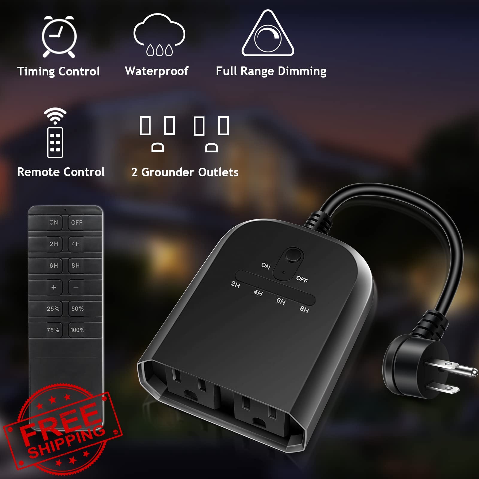 Comyan Outdoor Dimmer 2 Outlets