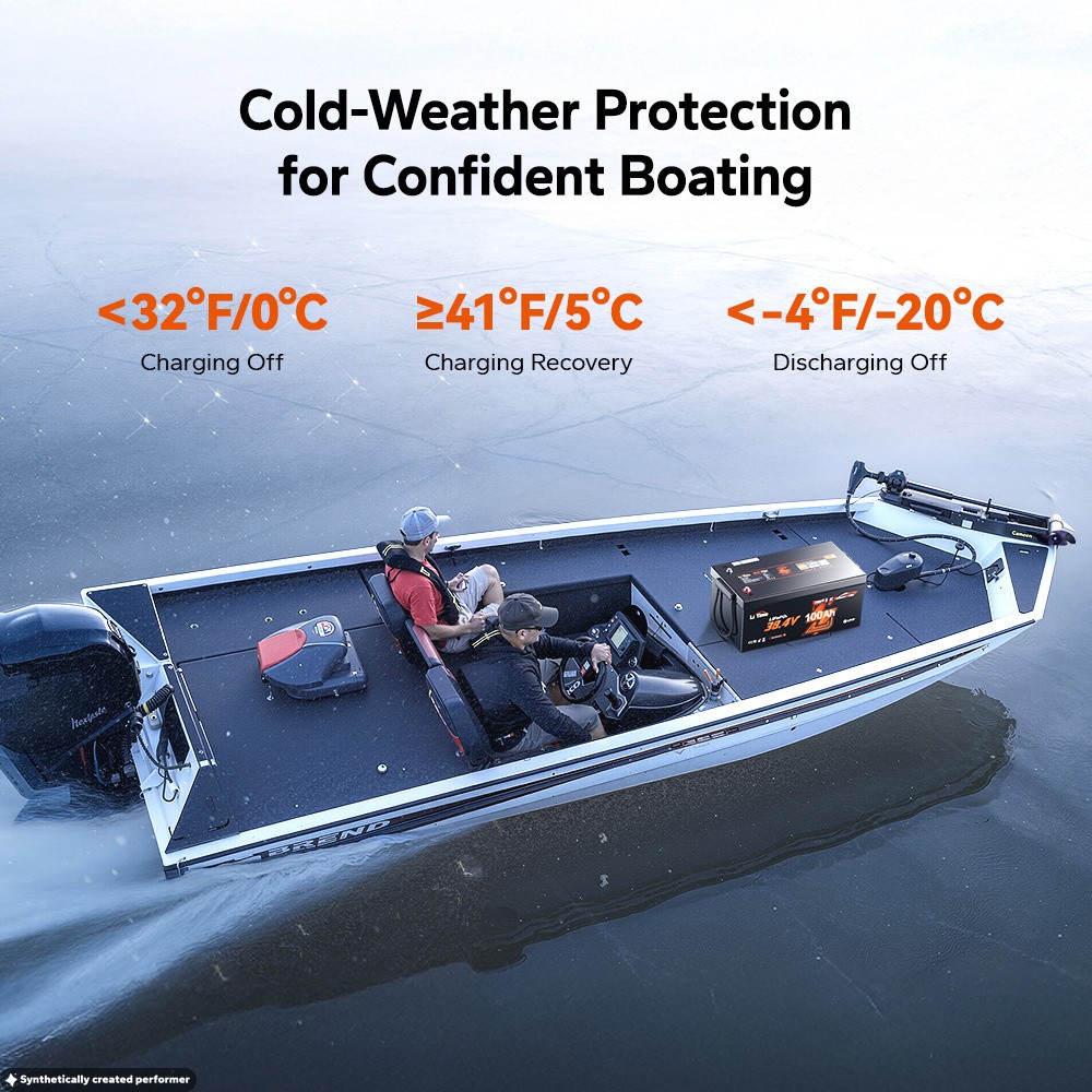LiTime 36V 100Ah OBM TM Bluetooth LiFePO4 Lithium Battery For Outboard Motor