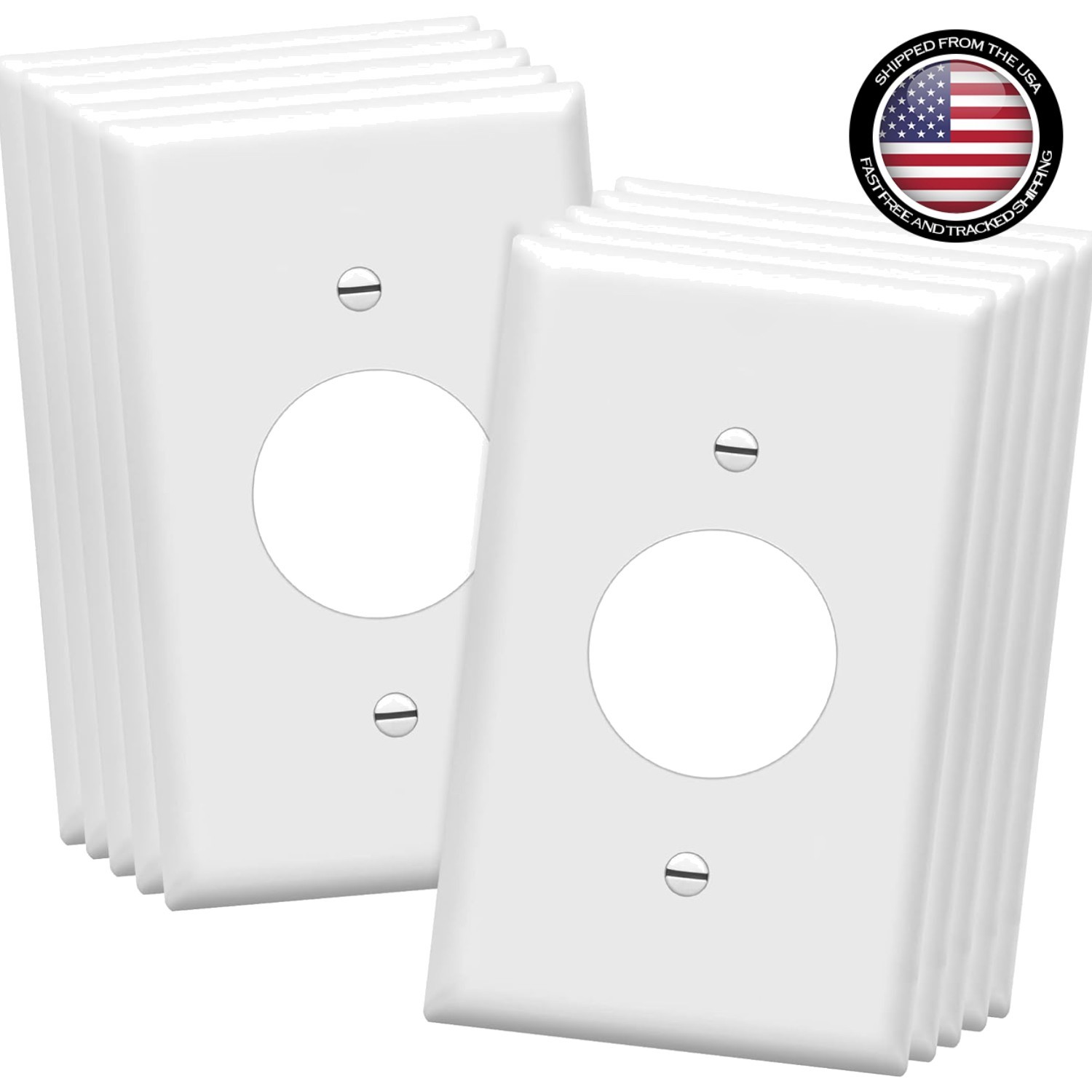 Elegant 10-Pack White Wall Plates – Durable Polycarbonate for Easy Upgrades