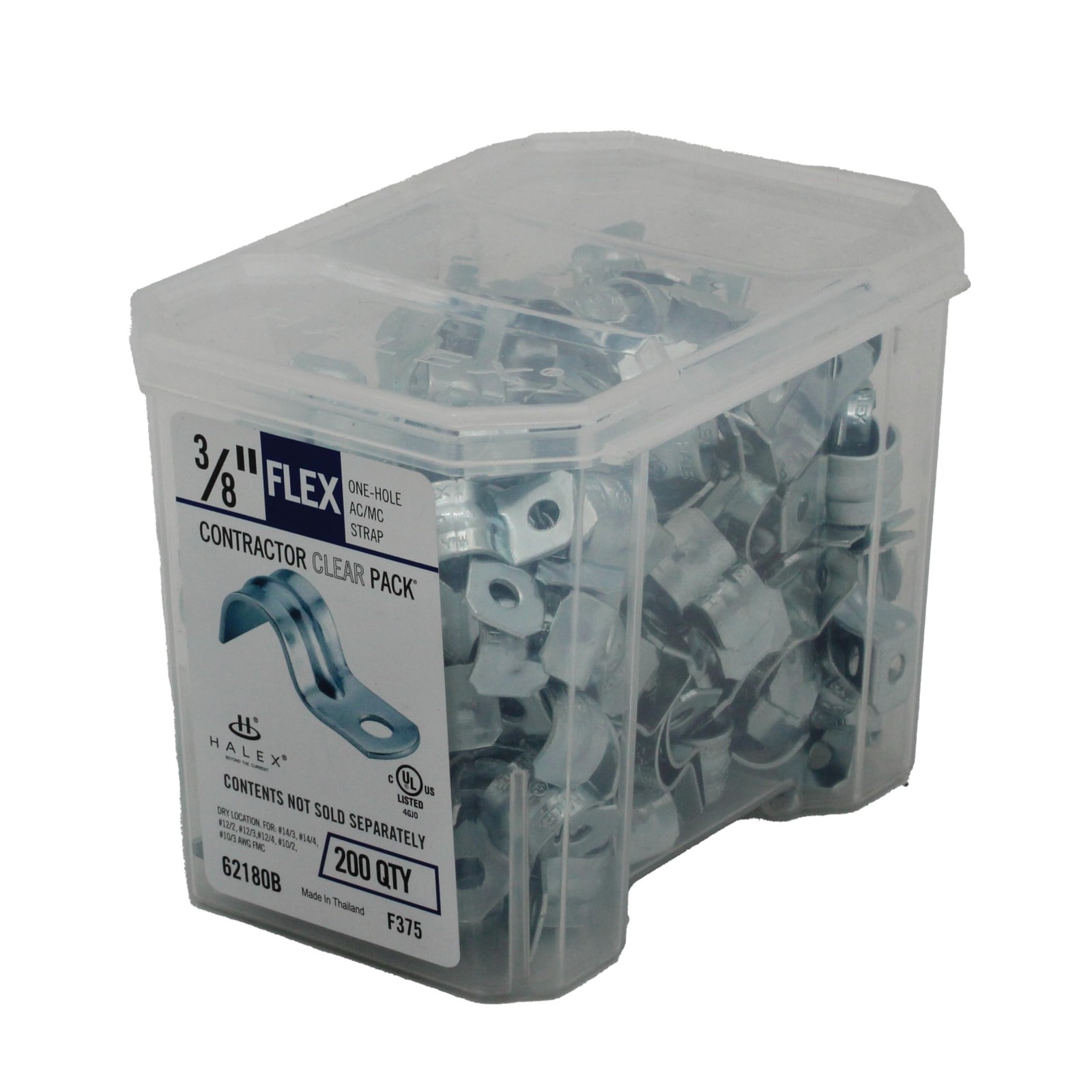Halex 3/8 in. Flexible Conduit Strap – 1 Hole FMC AC MC Inch, Silver
