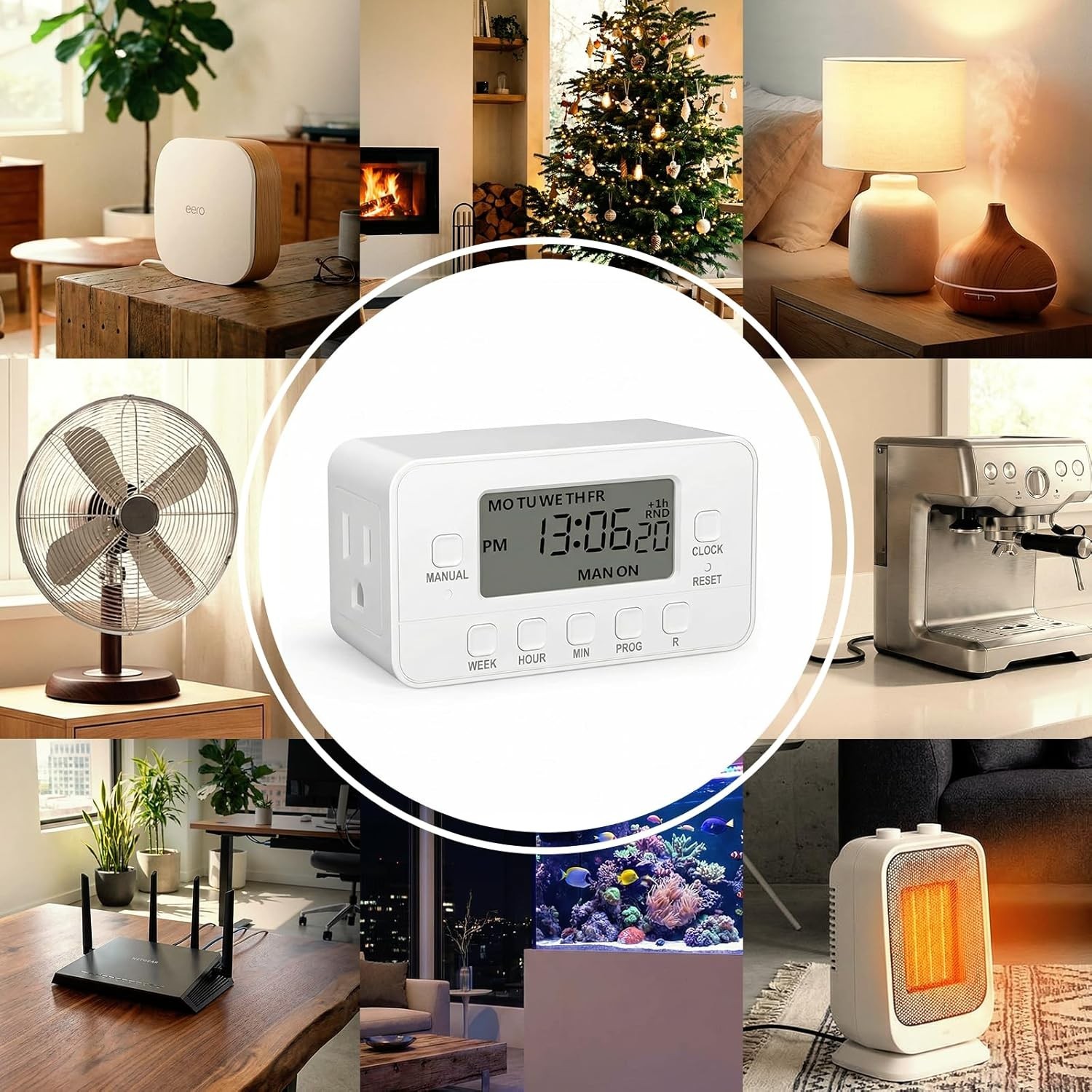 STANLEY 2-Outlet Weekly Digital Timer, Easy Set, Built-In Backup Battery