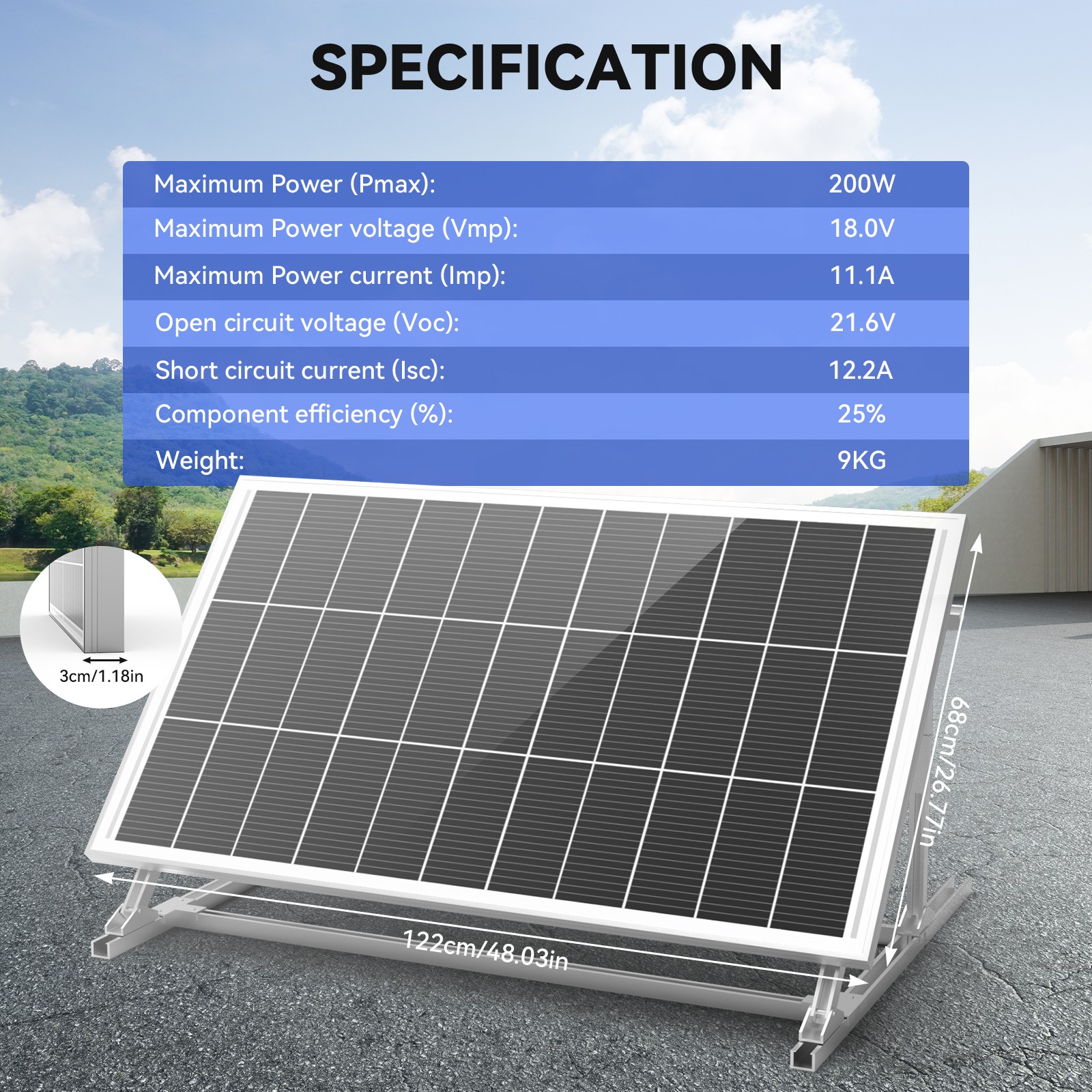 400W Solar Panel (200w*2) 12V Battery Charge RV Car Marine Home Off-Grid Charger