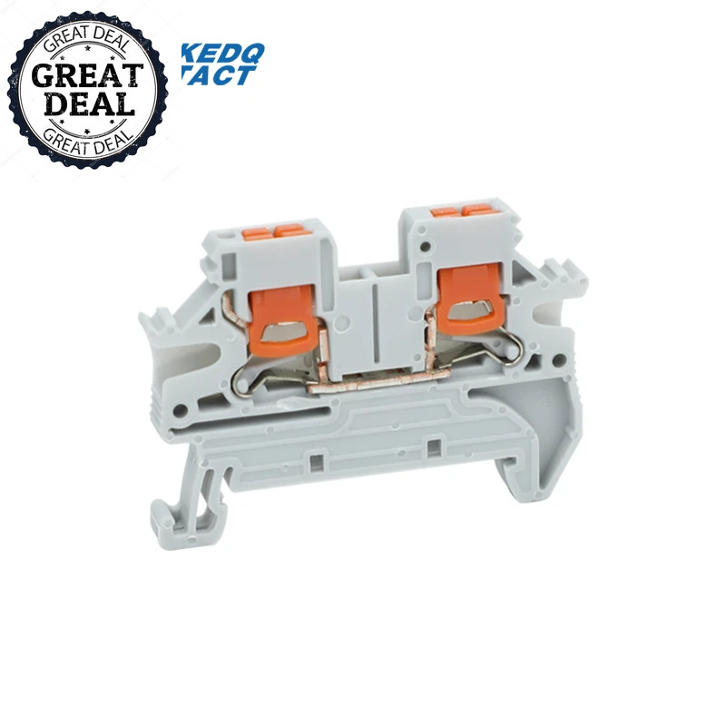Rail Terminal Block 2.5Mm² Cable Wiring Electrical Wire Push-In Connector 10Pcs