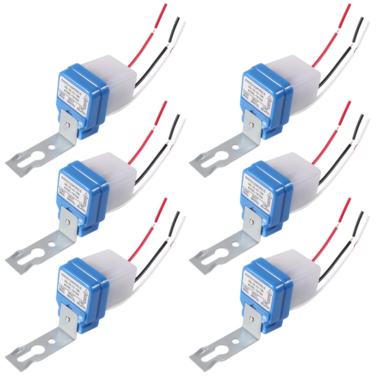 6Pcs 12V Photocell Switch 10A Auto On/Off Photocell Light Sensor Switch Autom…