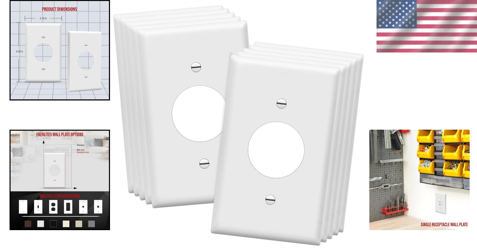 Elegant 10-Pack White Wall Plates – Durable Polycarbonate for Easy Upgrades