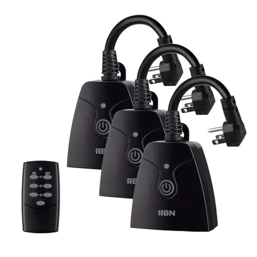 Outdoor Wireless Remote Control Outlet Plug,Weatherproof Heavy 1 Outlet-3PC