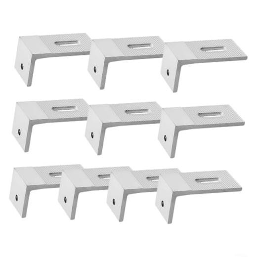 1/4/10Pcs Aluminum Alloy Solar Panel Mounting L Brackets, 90 Degree Angle 10pcs