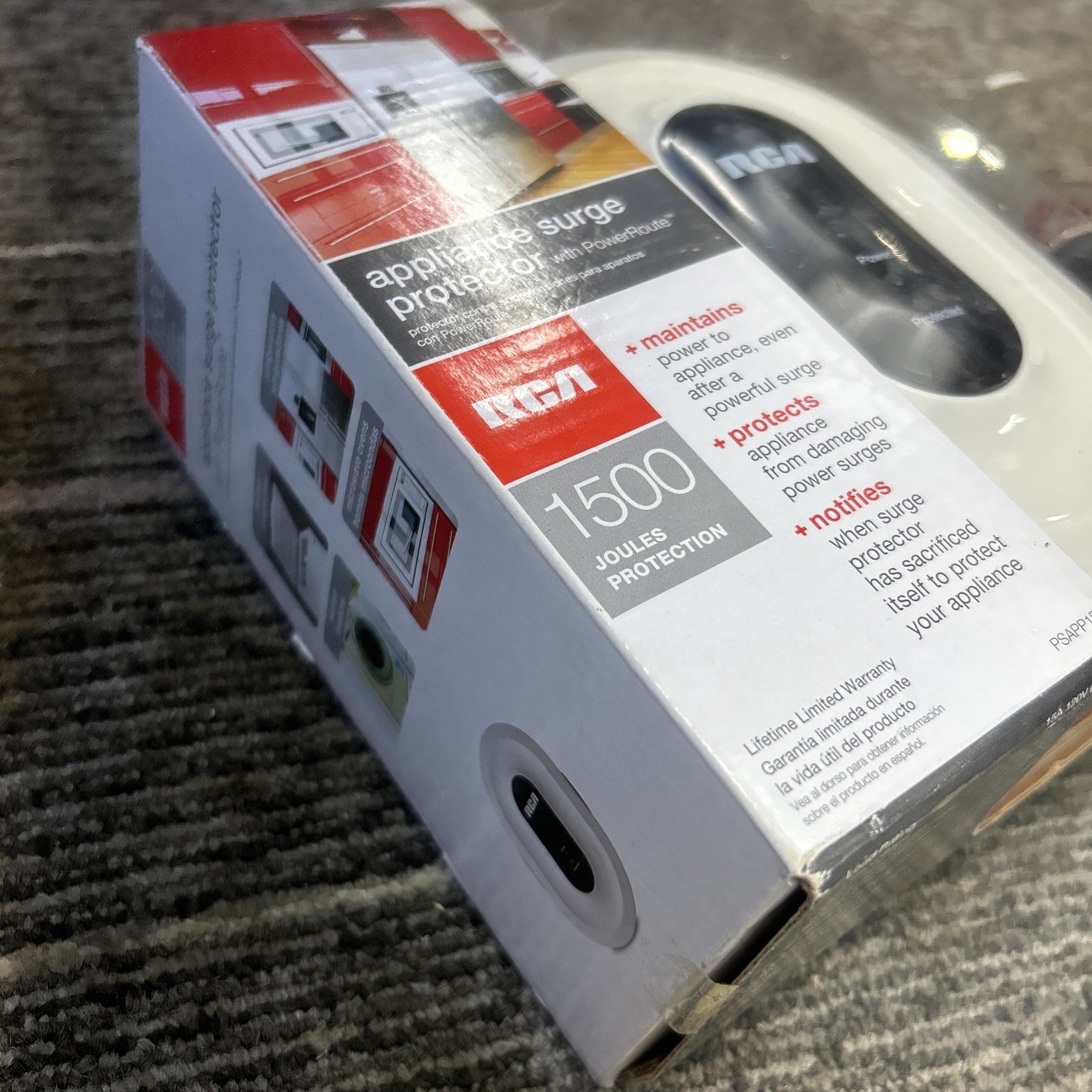 New RCA PSAPP1R Appliance Surge Protector 1500 Joules Alarm 2 Outlet Ship Free