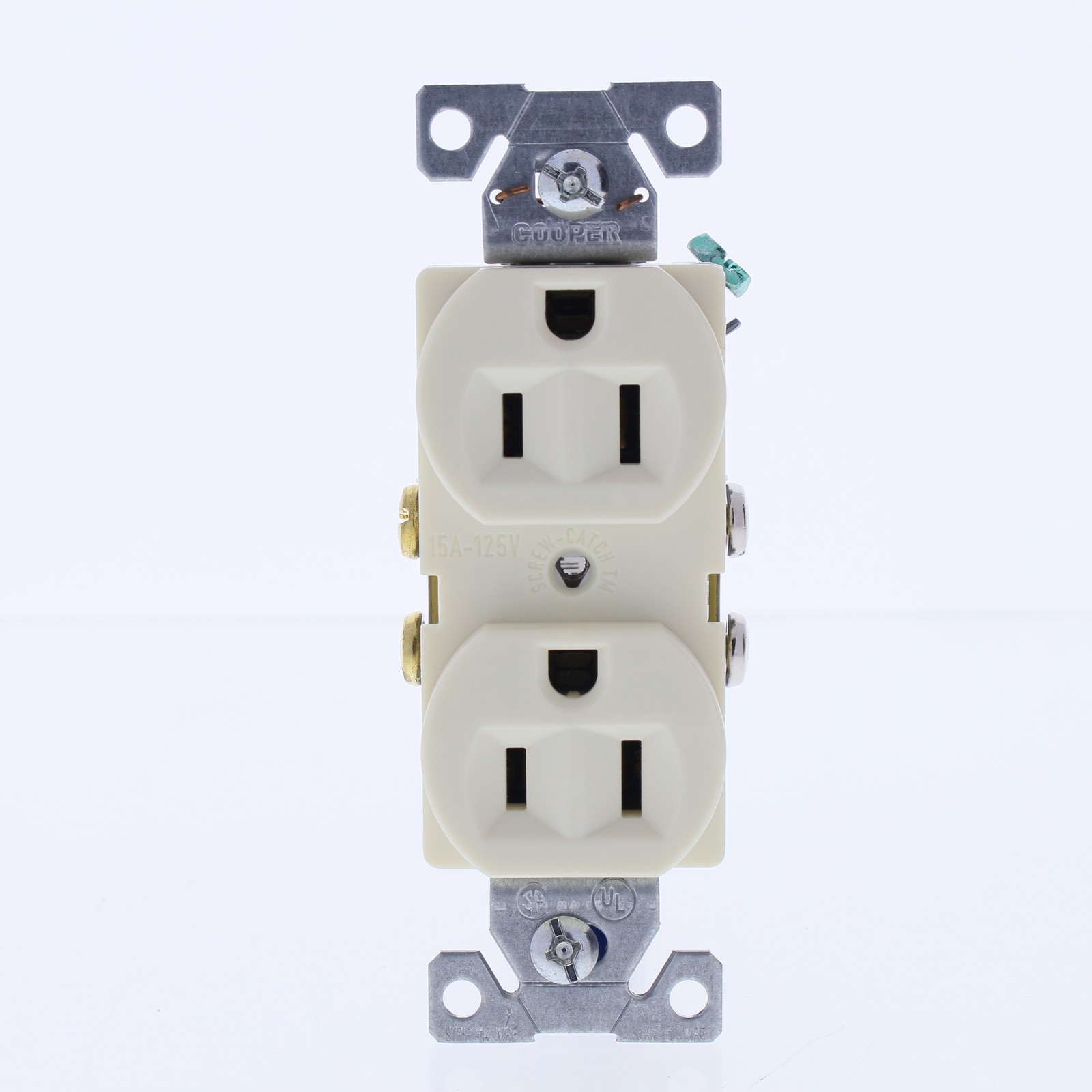 10 Cooper Almond COMMERCIAL Duplex Outlet Receptacles NEMA 5-15R 15A 125V CR15A