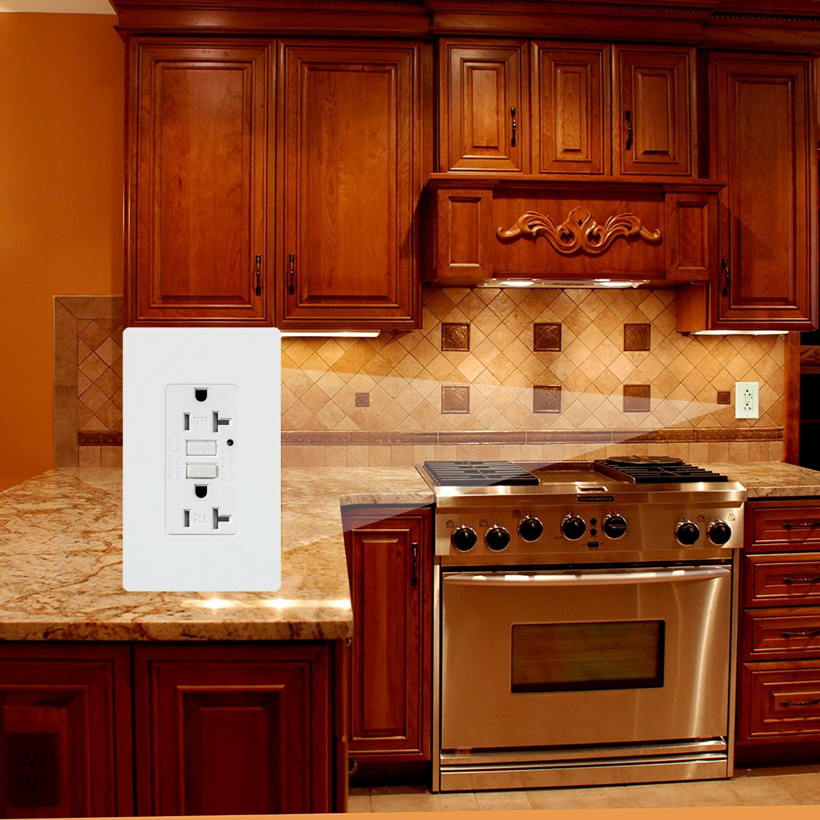 20A GFCI outlet Tamper Resistant Receptacle Wallplate White ETL listed 10pack