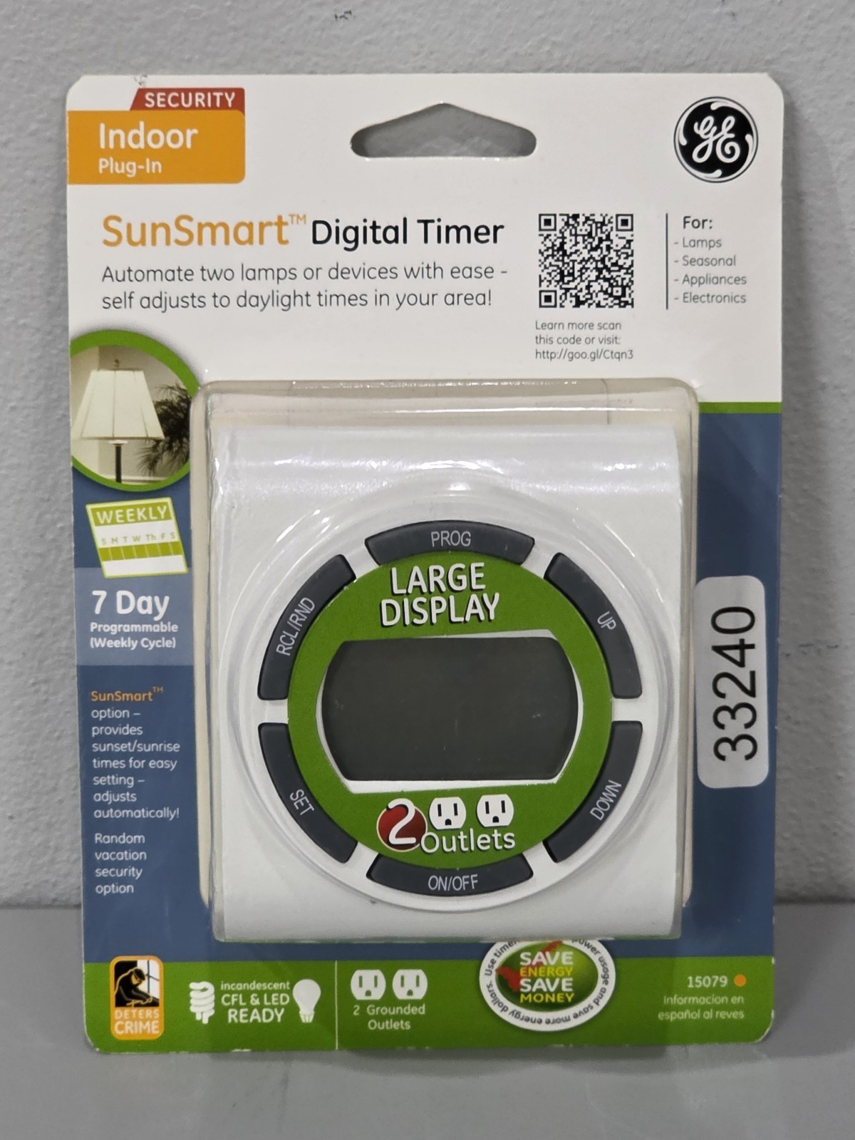 GE General Electric SunSmart Digital Timer BRAND NEW Indoor Plug In Energy Saver
