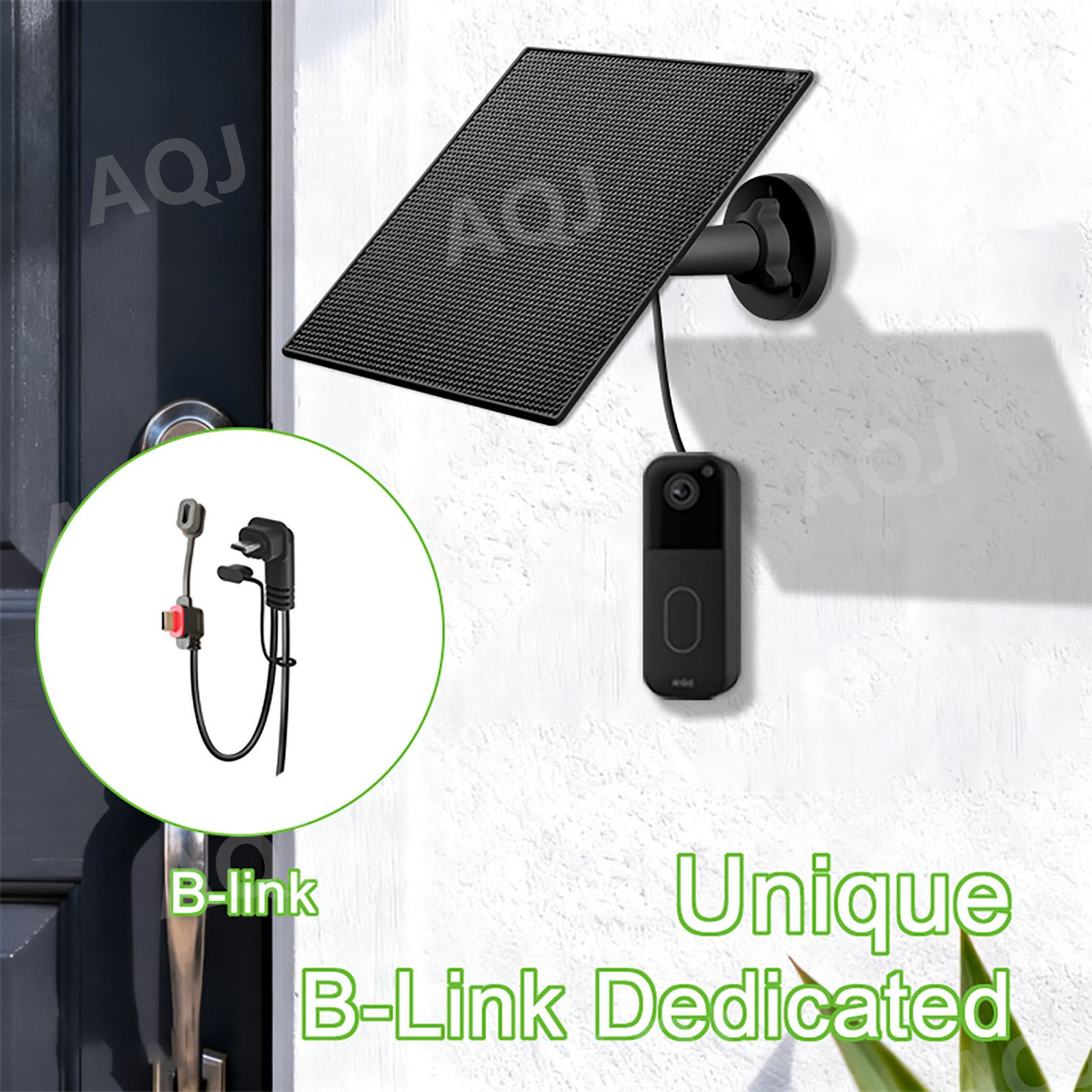 Blink Solar Panel with 4000Ah Battery, 13ft Cable Rubber Plug and 3W/5V