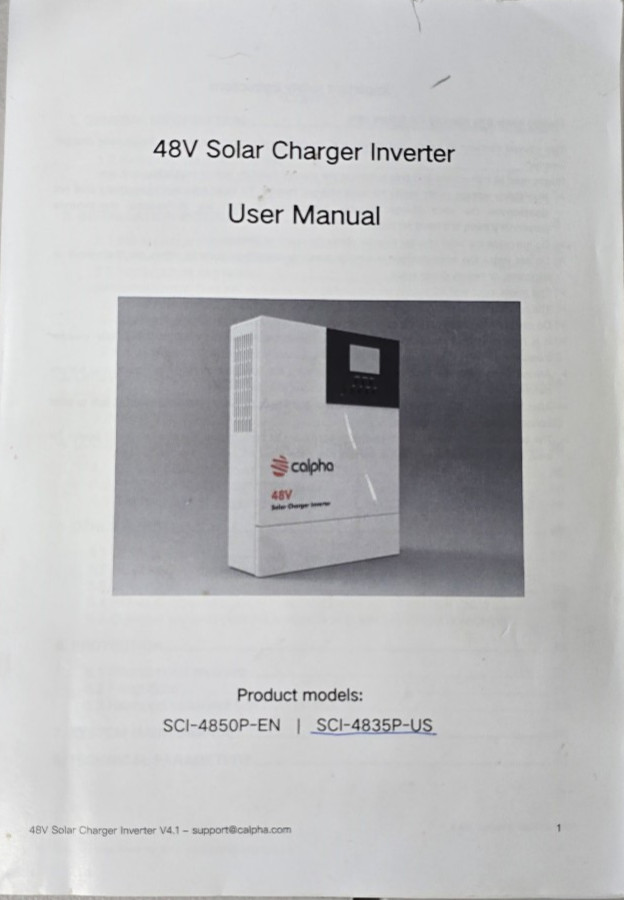 calpha 48v solar charger inverter sci-4835p-us