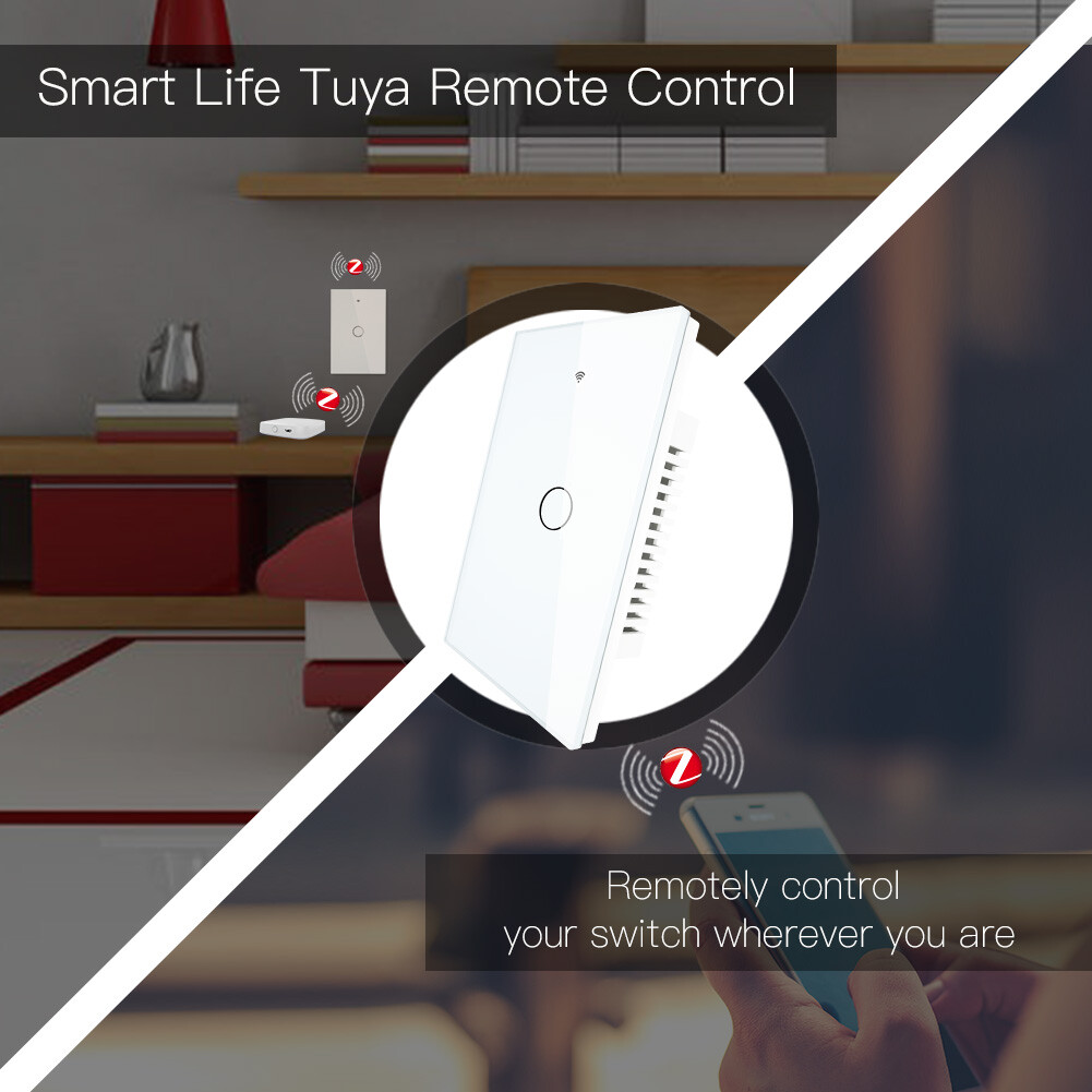 MOES ZigBee Smart Light Switch Wall Touch Glass Panel Alexa Google APP Control