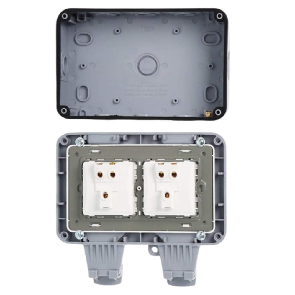 Outdoor Power Socket 10A Outdoor Lock Cover Garden Waterproof Socket Dual Plug