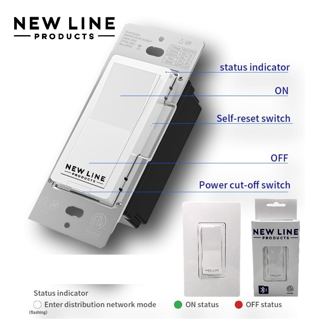 WiFi Bluetooth Smart Light Switch Voice & APP Control Compatible Alexa & Google