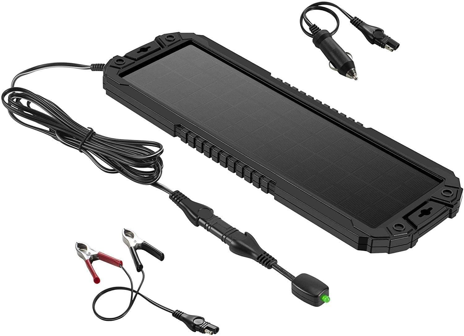 Solar Panel Car Battery Trickle Charger & Maintainer 5W 12V Solar Power Charger