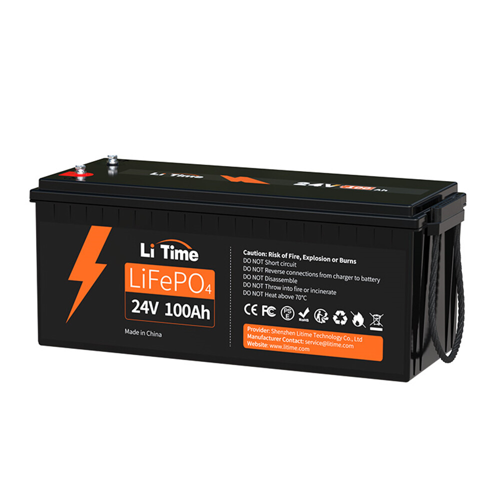 Litime 24V 100Ah LiFePO4 Lithium Battery 2560Wh for RV Solar Marine-Refurbished