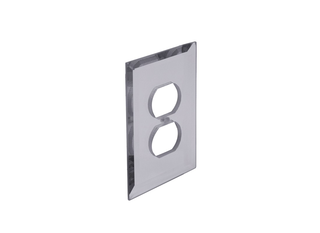 FHC MP2G Gray Duplex Plug Glass Mirror Plate