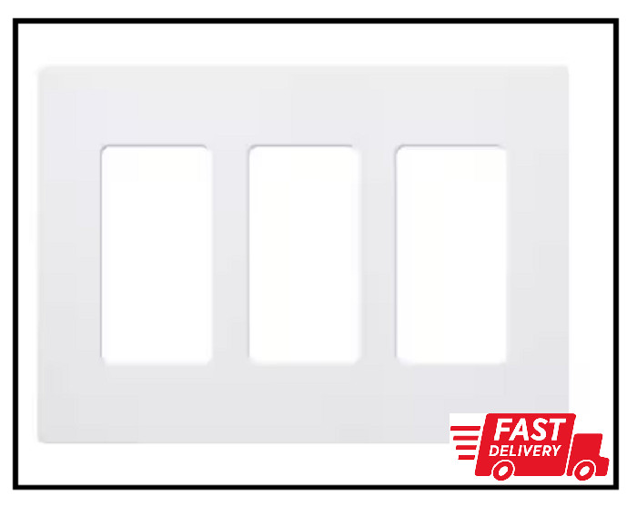 Claro 3 Gang Wall Plate for Decorator/Rocker Switches, Gloss, White (CW-3-WH) (1