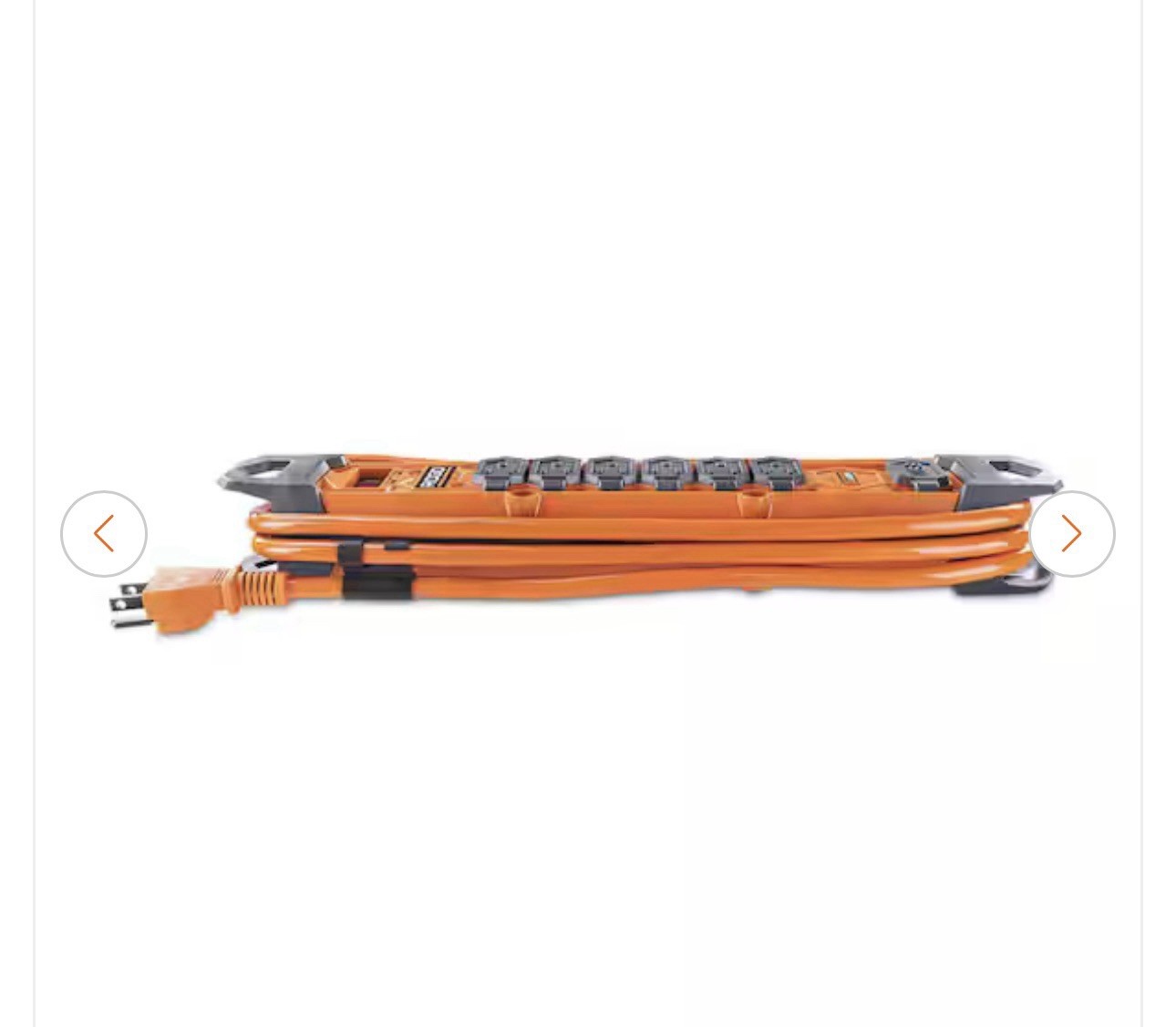 RIDGID Heavy Duty Surge Protector 6 Outlet 8FT Cord USB-C USB-A 2100J