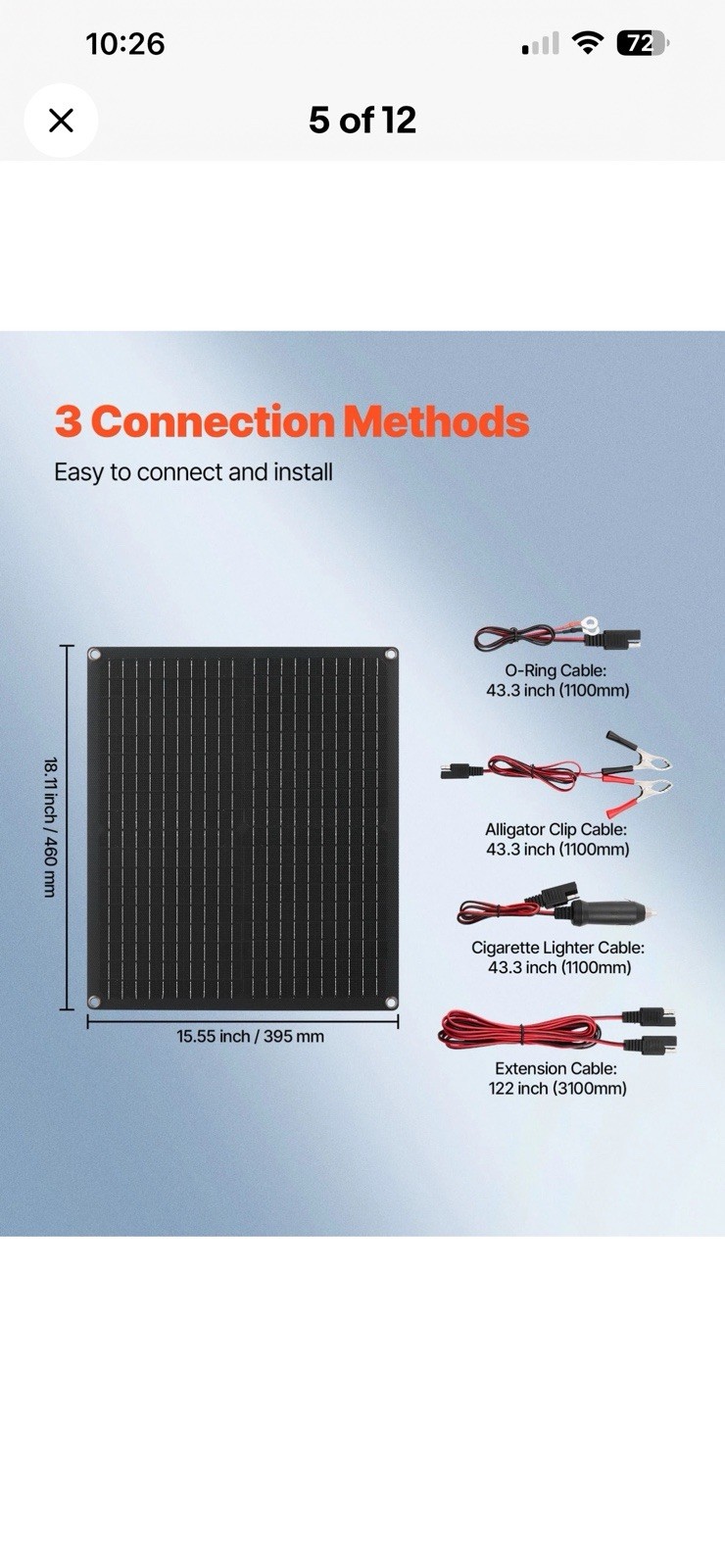 VEVOR Solar Battery Charger Maintainer 30W 12V Solar Panel Trickle Charging Kit